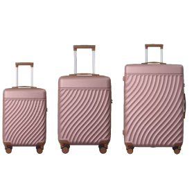 Luggage Sets ABS Hardshell 3pcs Luggage, Lightweight Durable Suitcase Sets Spinner Wheels Suitcase With TSA Lock 20''24''28'' AvailableRose Gold