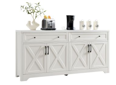 61 Inch TV Cabinet For Living Room, Multifunctional Combination TV Cabinet, Large Capacity Storage Cabinet, Can Be Used In Living Room, Bedroom, Offic