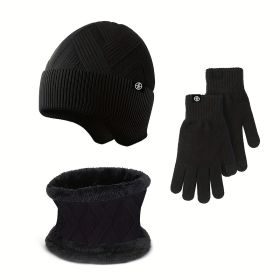 Only Self Pickup-Men's 3-piece Scarf Set -black