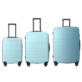 Luggage Sets ABS Hardshell 3pcs Luggage, Lightweight Durable Suitcase Sets Spinner Wheels Suitcase With TSA Lock 20''24''28'' Available Blue