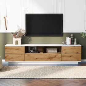Modern TV Stand For TVs Up To 80'' , Media Console With Multi-Functional Storage, Entertainment Center  With Door Rebound Device, TV Cabinet For Livin