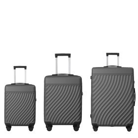 Luggage Sets ABS Hardshell 3pcs Luggage, Lightweight Durable Suitcase Sets Spinner Wheels Suitcase With TSA Lock 20-24-28  Available  Grey Ash