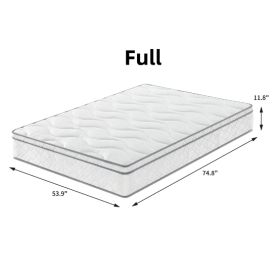 Full Size Mattress,12 Inch Hybrid Mattress In A Box With Gel Memory Foam,Individually Wrapped Pocket Coils Innerspring For Breathable And Durable Supp