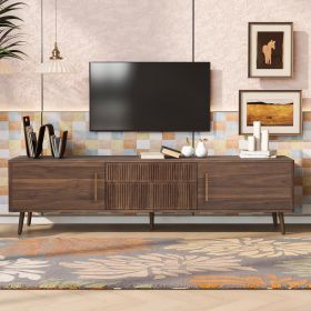 Mid Century TV Stand With 2 Drawers, Media Console Table For TVs Up To 80'', Entertainment Center With Storage For Living Room, Bedroom, Home Theatre