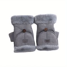 Only Self Pickup-Flip Up Gloves -gray