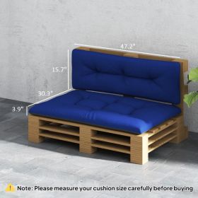 2 Seater Pallet Cushions Outdoor 3.9 Thick Replacement Cushions - Tufted Design For Garden, Patio, Navy Blue