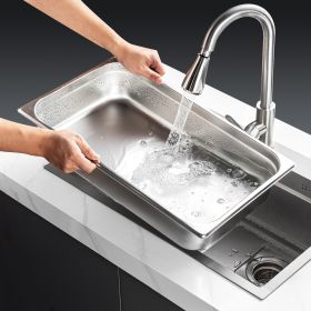 4 Pack Hotel Pans, Full Size Anti-Jam Steam Pan With Lid, 0.8mm Thick Stainless Steel Steam Table Pan, 4-Inch Deep Commercial Table Pan, Catering Stor