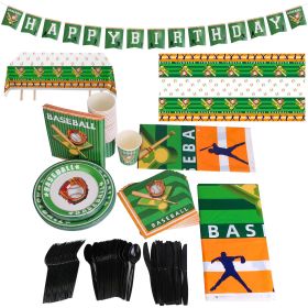 171Pcs Baseball Party Supplies Kit Baseball Birthday Party Disposable Dinnerware Set Baseball Themed Party Tableware Decorations Cups Plates Napkins S