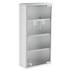 Lockable Medicine Cabinet 12"x24", 4 Tier, Stainless Steel, Bathroom Wall Box with Shelves