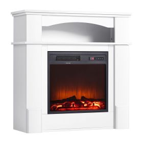 VEVOR 33 inch Freestanding Fireplaces, 1500W 5120BTU Fake Electric Fireplace Stove Heater with Mantel, Overheating Protection, Adjustable Flames,Timer
