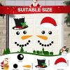 1 Set, Magnet Sticker, Merry Christmas Decorative Garage Door Decorative Snowman Magnet Sticker, Refrigerator Snowman Face Garage Sticker Set