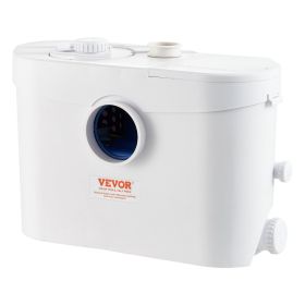 VEVOR Macerator Pump, 700W, 9600 L/h Flow, 32.8 ft/10 m Head, Macerator Sewerage Sump Pump with 3 Water Inlets for Toilet, Basement, Kitchen, Sink