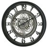 20" Indoor Rustic Metal Arabic Moving Gear Analog Wall Clock