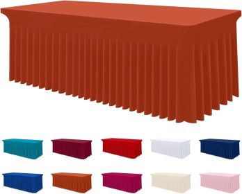 Smiry Spandex Tablecloth, Elastic Fitted Stretch Tablecloth for 6FT Rectangle Tables, Waterproof Washable Table Cover Skirt for Outdoor, Wedding