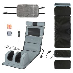 Full Body Electric Massage Mat Heating Vibration Massage Pad Cushion Back Massage Mattress Chair Pad with Neck massage Foot massage Head Pillow Inflat