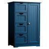 Navy blue, MDF with paint finish and melamine veneer, vertical stripes, 56*30*82.5cm, 4 drawers, 1 door, bathroom vanity