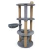 47" Cat Tower with Scratching Posts - Multi-Level Cat Tree for Relax & Play, Light Grey