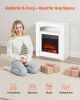 VEVOR 33 inch Freestanding Fireplaces, 1500W 5120BTU Fake Electric Fireplace Stove Heater with Mantel, Overheating Protection, Adjustable Flames,Timer