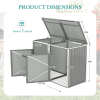 Garbage Bin Shed Stores 2 Trash Cans Metal Outdoor Bin Shed for Garbage Storage,54 cubic feet of space,Stainless Galvanized Steel