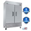 ORIKOOL 54" Commercial Freezer 49 Cu.ft with 2 Solid Door Reach-In Freezers Stainless Steel ETL Approved Upright Freeze Storage