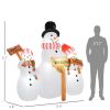 6.1' Inflatable Three Snowmen with Sign Each, Blow-Up Outdoor Christmas Display w/ LED Lights for Party