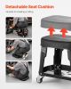 VEVOR Mechanic Stool, 300 lbs Capacity Garage Seat/Work Stool with Wheels, 360° Swivel Rolling Workshop Stool with Tool Tray and Screwdriver Rack