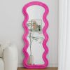 Flannel Full Length Wave rose Floor Mirror for Bedroom living room Hanging or Against The Wall