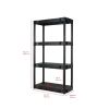 Black Plastic 4-Tier 56.2" H x 30"" W x 13.8" D, 280lb Total Capacity