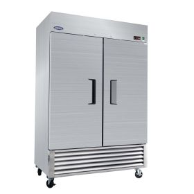 ORIKOOL 54" Commercial Freezer 49 Cu.ft with 2 Solid Door Reach-In Freezers Stainless Steel ETL Approved Upright Freeze Storage