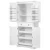 K&K 71" Tall Kitchen Pantry Cabinet with 3 Pull Out Cabinet Organizers, Farmhouse Embossed Texture Storage Cabinet with 6 Door Shelves, 2 Drawers