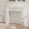Modern Fireplace Mantel, Freestanding Fireplace Surround with Leg for Electric Fireplaces, 44.7" W x 40" H, White