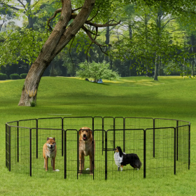 Dog Playpen, 40 Inch 16 Panels Puppy Playpen, Dog Exercise Pen For Large  Medium  Small Dogs, Foldable Dog Pen With Doors For RV, Camping, Yard