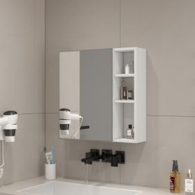 A White MDF Material Mirror Cabinet, Bathroom Mirror,  MDF Material Mirror Cabinet,a Separate Wall Mounted Bathroom Mirror For Storage And Space (Option: White)