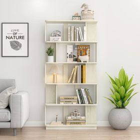 31.5L X 64.56 H Free Combination Bookshelf Modern 5-Tier Open Storage Bookcase MDF Wood Display Shelving For Living Room Home Office Bedroom Deco (Option: White)