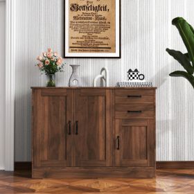 Modern Wood Buffet Sideboard With 2 Doors&1 Storage And 2drawers -Entryway Serving Storage Cabinet Doors-Dining Room Console, 43.3 Inch (Option: Walnut)