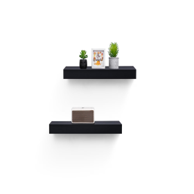 Floating Shelves  18.11 Wall Mounted Wood Shelves For Bathroom, Bedroom, Living Room, Kitchen, Hanging Shelf For Books Storage Decor With Invisible Br (Option: Black)