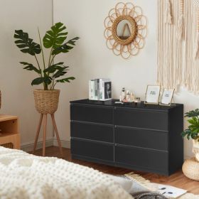 3-layer 6-drawer Filing Cabinet Without Handles, Black Color (Option: Default)