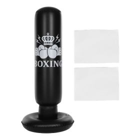 Inflatable Boxing Bag Kids 63in Punching Dummy Post Toy For Karate Taekwondo Mixed Martial Arts Independent Martial Arts Training Target Black (Option: Default)