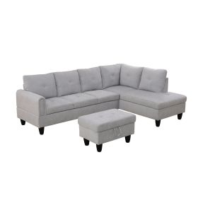 Only Self Pickup--Grey Flannel 3-Piece Living Room Sofa Set (Option: F09711B   3PCS  S.C.O)