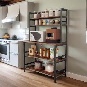 Industrial 5-Tier Kitchen Bakers Rack Free Standing Rustic Brown (Option: Rustic Brown)