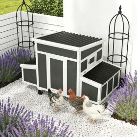 Pet House,Wooden Chicken Coop (Option: Dark gray)
