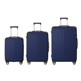 Blue 3-Piece Premium ABS Luggage Set-20, 24, And 28 Suitcases With Multi-Position Handle, Silent Spinner Wheels, And TSA-Approved Lock-Durable, Stylis (Option: Blue)