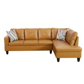 Only Self Pickup--Ginger Faux Leather 3-Piece Couch Living Room Sofa Set (Option: 2PCS  SC)