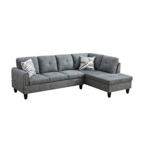 Only Self Pickup--Dark Grey Fluffy Fabric Living Room Sofa Set (Option: F09705B  2PCS  S.C)