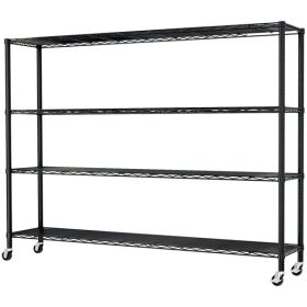 4 Layers, Adjustable Layer Spacing, Pulley, Display Stand, Iron, 150x45x169cm, Powder-coated Black (Option: Default)