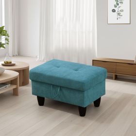 Only Self Pickup--Teal Blue Fluffy Fabric 3-Piece Living Room Sofa Set (Option: F09703  O)