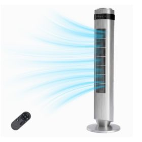 The Bedroom Is Equipped With A Silent Tower-type Fan, A 28-decibel Standing Fan, Intelligent Automatic Mode, And A 64  Swivel Bladeless Cooling F (Option: grey)