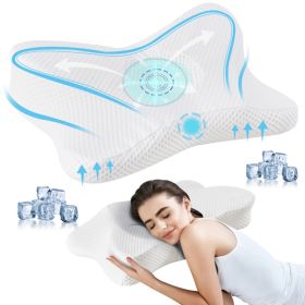 2 Pack Memory Foam Pillow, A Cooling Type Sleep Pillow Designed To Provide Neck Support When Lying On One's Side (Option: YXZ.M01.Q.WT.2P.KH)