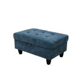 Pickup Only--Blue Flannel 3-Piece Couch Living Room Sofa Set (Option: F122 O)