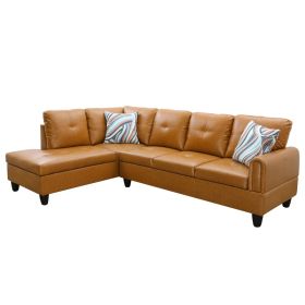 Pickup Only--Ginger Faux Leather 3-Piece Living Room Sofa Set (Option: F09726A2PCS  S.C)